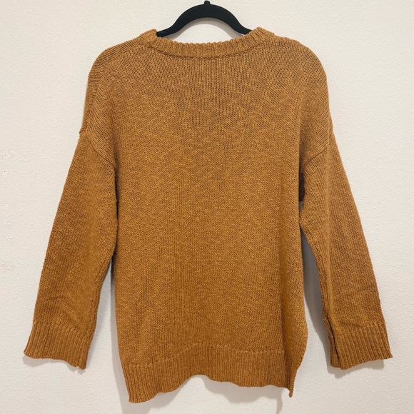 Jenni Kayne Cotton Linen Boyfriend Fisherman Amber Brown Sweater – XS - Picture 4 of 6